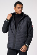 Купить Куртка со съемными рукавами мужская темно-синего цвета 3503TS, фото 7
