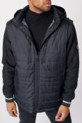 Купить Куртка со съемными рукавами мужская темно-синего цвета 3503TS, фото 8