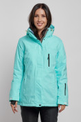 Купить Горнолыжная куртка женская зимняя большого размера бирюзового цвета 3507Br