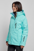 Купить Горнолыжная куртка женская зимняя большого размера бирюзового цвета 3507Br, фото 3