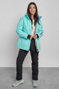 Купить Горнолыжная куртка женская зимняя большого размера бирюзового цвета 3507Br, фото 8