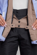 Купить Горнолыжная куртка женская зимняя большого размера фиолетового цвета 3507F, фото 7