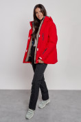 Купить Горнолыжная куртка женская зимняя большого размера красного цвета 3507Kr, фото 8