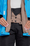 Купить Горнолыжная куртка женская зимняя большого размера синего цвета 3507S, фото 7