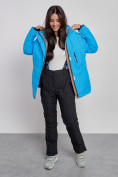 Купить Горнолыжная куртка женская зимняя большого размера синего цвета 3507S, фото 8