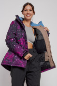 Купить Горнолыжная куртка женская зимняя большого размера бордового цвета 3517Bo, фото 11