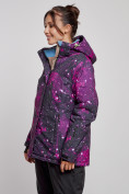 Купить Горнолыжная куртка женская зимняя большого размера бордового цвета 3517Bo, фото 2