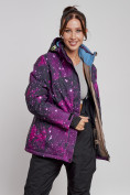 Купить Горнолыжная куртка женская зимняя большого размера бордового цвета 3517Bo, фото 9