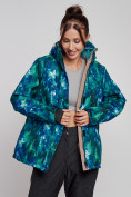 Купить Горнолыжная куртка женская зимняя большого размера синего цвета 3517S, фото 10