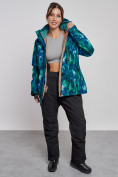 Купить Горнолыжная куртка женская зимняя большого размера синего цвета 3517S, фото 11