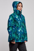 Купить Горнолыжная куртка женская зимняя большого размера синего цвета 3517S, фото 2