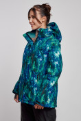 Купить Горнолыжная куртка женская зимняя большого размера синего цвета 3517S, фото 3