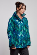 Купить Горнолыжная куртка женская зимняя большого размера синего цвета 3517S, фото 4