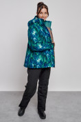 Купить Горнолыжная куртка женская зимняя большого размера синего цвета 3517S, фото 9