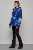 Купить Горнолыжная куртка женская зимняя большого размера темно-синего цвета 3517TS, фото 13
