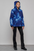 Купить Горнолыжная куртка женская зимняя большого размера темно-синего цвета 3517TS, фото 18
