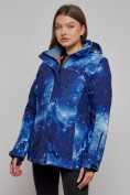 Купить Горнолыжная куртка женская зимняя большого размера темно-синего цвета 3517TS, фото 2