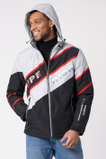 Купить Куртка спортивная мужская с капюшоном черного цвета 3583Ch