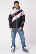Купить Куртка спортивная мужская с капюшоном черного цвета 3583Ch, фото 10