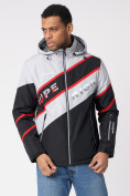 Купить Куртка спортивная мужская с капюшоном черного цвета 3583Ch, фото 3