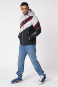 Купить Куртка спортивная мужская с капюшоном черного цвета 3583Ch, фото 12