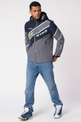Купить Куртка спортивная мужская с капюшоном серого цвета 3583Sr, фото 3