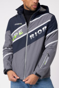 Купить Куртка спортивная мужская с капюшоном серого цвета 3583Sr, фото 9