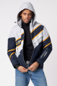 Купить Куртка спортивная мужская с капюшоном темно-синего цвета 3583TS, фото 10