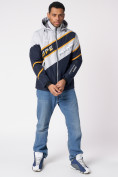 Купить Куртка спортивная мужская с капюшоном темно-синего цвета 3583TS, фото 3