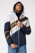 Купить Куртка спортивная мужская с капюшоном темно-синего цвета 3583TS, фото 6
