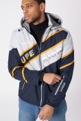 Купить Куртка спортивная мужская с капюшоном темно-синего цвета 3583TS, фото 8
