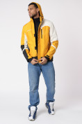 Купить Куртка спортивная мужская с капюшоном желтого цвета 3589J, фото 2