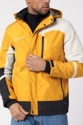 Купить Куртка спортивная мужская с капюшоном желтого цвета 3589J, фото 11