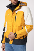 Купить Куртка спортивная мужская с капюшоном желтого цвета 3589J, фото 14