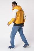 Купить Куртка спортивная мужская с капюшоном желтого цвета 3589J, фото 9