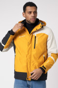 Купить Куртка спортивная мужская с капюшоном желтого цвета 3589J, фото 10