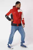 Купить Куртка спортивная мужская с капюшоном красного цвета 3589Kr, фото 11