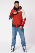 Купить Куртка спортивная мужская с капюшоном красного цвета 3589Kr, фото 12