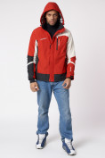 Купить Куртка спортивная мужская с капюшоном красного цвета 3589Kr, фото 15