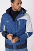 Купить Куртка спортивная мужская с капюшоном синего цвета 3589S, фото 13
