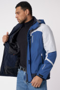 Купить Куртка спортивная мужская с капюшоном синего цвета 3589S, фото 15