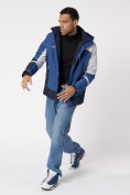 Купить Куртка спортивная мужская с капюшоном синего цвета 3589S, фото 3