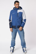Купить Куртка спортивная мужская с капюшоном синего цвета 3589S, фото 8