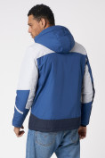 Купить Куртка спортивная мужская с капюшоном синего цвета 3589S, фото 14