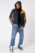Купить Куртка спортивная мужская с капюшоном темно-синего цвета 3589TS, фото 8