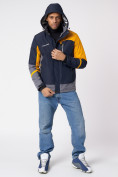 Купить Куртка спортивная мужская с капюшоном темно-синего цвета 3589TS, фото 13