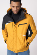 Купить Куртка спортивная мужская с капюшоном желтого цвета 3590J, фото 10
