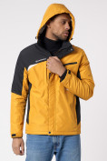 Купить Куртка спортивная мужская с капюшоном желтого цвета 3590J, фото 7