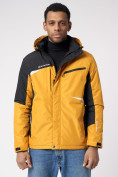 Купить Куртка спортивная мужская с капюшоном желтого цвета 3590J, фото 8