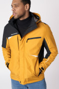 Купить Куртка спортивная мужская с капюшоном желтого цвета 3590J, фото 9